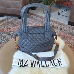 Beautiful MZ Wallace Quilted Charcoal Gray Satchel with Detachable Strap 🩶🎁❤️